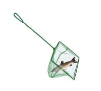 Aquarium Fish Net - 10 x 8 cm Soft Fine Mesh Shrimp Shrimp Shrimp Shovel with Long Handle Quick Dry Debris Cleaning Tool PVC Steel Wire Skimmer Scooper