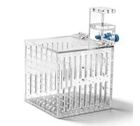 Aquarium Fish Tank Acrylic Isolation Box, Transparent, 10.5x10.5x10.5 cm - Durable Material, Water Flow Design, Ideal for New Fish Separation