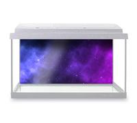 Aquarium Fish Tank Background 90x45 cm - Blue Purple Galaxy Space Design Static Cling Vinyl Vivarium Terrarium External Application #50327