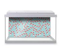 Aquarium Fish Tank Background 90x45 cm - Candy Cane Ice Blue Christmas Static Cling Vinyl Vivarium Terrarium External Application #170455