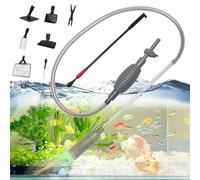 Aquarium Fish Tank Cleaning Kit Tools with Algae Scrapers set, 7 in 1 Fish Tank Gravel Cleaner, 40ft aquarium Siphon, Aquarium vacuum cleaning tools for Water Changing, Cleaning Gravel & Sand