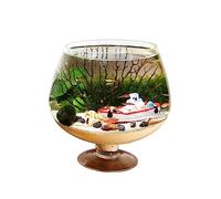 Aquarium Fish Tank Goblet Shaped Fish Tank Aquarium Desktop Ecological Bottle Small Fish Tank Aquarium Clear Glass Water for Pets Fish tank(Medium)
