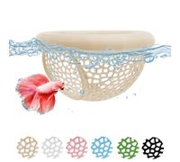 Aquarium Floating Betta Fish Hammock Cave 3D Printed Betta Shrimp Feeder & Hideout Toys Aquarium Feeding Ring Decor Turtle Tank Decorations (Beige,S-2.76"x1.38")