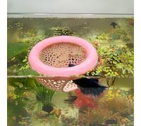 Aquarium Floating Betta Fish Skins, Betta or Shrimp Feeder, Cave and Hammock, Small Fish Feeding Rings, Aquarium Hiding Feeding Decorative Accessories (Pink)