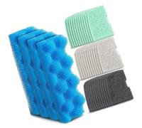 Aquarium Foam Replacement Pads Compatible with 306 307 Canister Systems, 40 Piece Media Set with Blue Blocks and Flat Inserts for Maintenance Aquarium Canister Sponge Insert Filter Liner Pad Media Pad