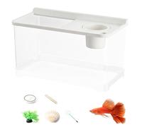 Aquarium for Betta with 3 Colorful Lights - High Transparency Aquarium | Ecosystem for Office Table Living Room Bedroom Entrance Planning
