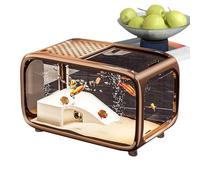 Aquarium for Fish, Compact Landscape Aquarium for Betta, Acrylic Habitat with a Feeding Opening on the Top for Aquatic Animals, Turtles, Betta and Aquatic Plants