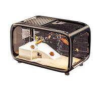 Aquarium for Fish, Desktop , Turtle Tank with Climbing Decoration, Acrylic Habitat with a Feeding Opening on the Top for Aquatic Animals, Turtles, Betta and Aquatic Plants