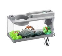 Aquarium for Small Fish - Betta Aquarium, Tabletop Aquarium Cleaner | Quiet Modern Tabletop Aquarium with Air Pump, Small Corals, Betta Fish, Shrimp, Fish, Turtles
