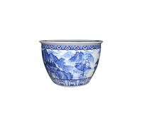 Aquarium Hand-painted Ceramic Fish Tank Courtyard Outdoor Turtle Tank Outdoor Water Lily Lotus Tank Planting Tree Basin Floor Tank Small Fish Tank(M)