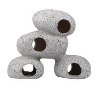 Aquarium Hideaway Rocks, Hiding Cave Shelter for Aquatic Pets to Breed, Play and Rest, Ceramic Fish Tank Ornaments, Decor Stone