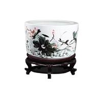 Aquarium Jingdezhen Ceramic Fish Tank Turtle Basin Home Living Room Decorative Desktop Decoration Outdoor Garden Terrace Decorative Fish Tank Fish tank(30x20cm)