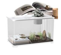 Aquarium - Large Table Aquarium Set, Modern Panoramic Box, Sturdy Bowl with Resting Place Voör Turtles | Decorative Water Habitat for Bettas, Shrimp and Plants | Table or Bure Decoration