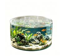 Aquarium Lid, Acrylic Lid Set For Aquariums, Round Acrylic Lid For Aquariums With Filter, Prevents Fish, Reptiles, Shrimp, And Turtles From Jumping Out Of The Tank(Clear-C,30cm)