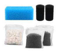 Aquarium Media Maintenance Kit Replacement for Fluval AC30 Power Filter, Includes 1 Blue Foam Filters, 2 Intake Strainer Sponge,1Pack Ceramic Rings and 2 Pack Activated Carbon