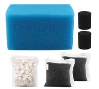 Aquarium Media Maintenance Kit Replacement for Fluval AC70 Power Filter, Includes 1 Blue Foam Filters, 2 Intake Strainer Sponge,1Pack Ceramic Rings and 2 Pack Activated Carbon, for 70 Gallon Aquariums