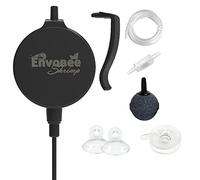 Aquarium Mini Air Pump Clip on Ultra Silent For Nano Fish Shrimp Oxygen Tank Energy Saving with Check Valve, Air Stone, Suction Cup for Tropical Tanks up to 50 Litre,1W (Black)