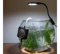 Aquarium Mini Air Pump Ultra Silent For Nano Fish Shrimp Oxygen Tank Energy Saving with Check Valve, Air Stone, Suction Cup for Tropical Tanks up to 50 Litre,1W (Black)