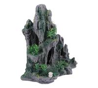 Aquarium Mountain View Ornament for Fish and Shrimp, Resin Rockery Decor