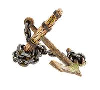 Aquarium Ornament Classic Anchor And Chain Realistic
