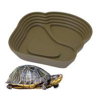 Aquarium Ornament - Turtle Water Dish Bowl | Anti-Slip Turtle Bathing Pool With A Full-stair Design | Tortoise Accessories Snake Water Dish For Gecko, Snake, Turtle, Bearded Dragon Bath