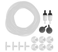Aquarium Oxygen Tube Check Valve Fish Tank Bubble Stone Set, Complete Air Pump Accessories Kit with Connectors and Suction Cups for Freshwater Tanks Hydroponics (4m Tube 25mm air Stone)