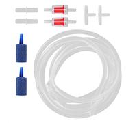 Aquarium Oxygen Tube Check Valve Fish Tank Bubble Stone Set, Complete Air Pump Accessories Kit with Connectors and Suction Cups for Freshwater Tanks Hydroponics (Combination A)