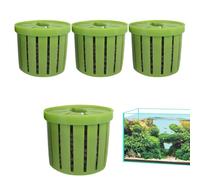 Aquarium Plant Holder - 4 Pieces Hydroponic Fish Tank Planter Fish Tank Plant Holder Aquarium Planter Stable Plant Basket for Desk Decorations Wall Discs Pond Garden Corners
