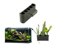 Aquarium Plant Holder,Fish Tank Plant Holder,Aquarium lid Clips,Aquarium Plant Pot,Hydroponic Fish Tank Planter, Aquatic Plant Cup for Aquascape Decorations (Black, 1PCS Rimless)