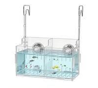 Aquarium Plant Holder - Hydroponic Planter for Underwater Plants | Clear Adjustable with Height Double Hook Pots, Transparent Container, Moss Vines Aquatic Plants for Decoration Fish Tank Gardening