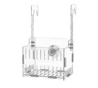 Aquarium Plant Stand - Transparent Hydroponic Hanger with Double Adjustable Hook | Transparent Pots for Aquarium Plants, Corner Shelf, Underwater Vines, Moss and Landscape