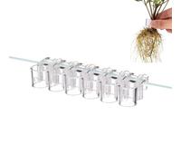 Aquarium Plant Stands - 6 Piece Clear Hydroponic Holder | Plant Hanging Cups | Fish Tank Home Hydroponic Plant Growing | Decorative Water Fountain Accessory Pair