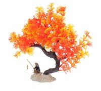 Aquarium Plants Fish Tank Artificial Tree with a Fisherman Pets Plants Aquarium Bonsai Tree Underwater Bonsai Ornament for Aquarium Fish Tank Decor