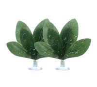 Aquarium Plants, Simulation Fish Leaves, 2 Fish Leaves with Suction Cup, Comfortable Hiding Place, More Realistic Realism 2 Various Decorative Landscape Simulation Plants Lizard Chameleon
