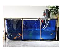Aquarium Pool Pond with Clear Viewing Window, Koi and Goldfish Breeding Display Tank, Durable PVC Canvas with Steel Frame, Spacious Design for Aquatic Life