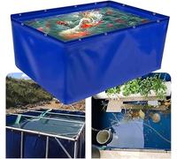 Aquarium Pool Ponds With Drain Valve, Folding Fish Pond Waterproof Canvas Culture Pool For Garden Farming And Emergency Water Supply