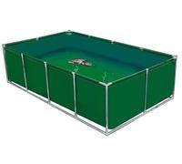 Aquarium Pool with Drain Valve, Steel Frame Aquaculture Water Tank for Koi Fish and Turtles, Multifunctional PVC Canvas Temporary Fish Pond