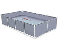 Aquarium Pool with Drain Valve, Steel Frame Aquaculture Water Tank for Koi Fish and Turtles, Multifunctional PVC Canvas Temporary Fish Pond
