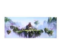 Aquarium Poster PVC Adhesive Sky Castle Pattern Aquarium Background Poster Sticker Fish Tank Decoration Paper (61 * 30cm)