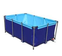Aquarium PVC Canvas Pond with Drain Valve, Temporary Holding Tank for Saltwater Fish, Koi, Turtles, Durable Water Storage Solution