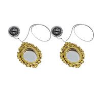 Aquarium Reflective Decor Set for Betta Fish, 2 Piece, Gold | 2 Piece Reflective Decor with Suction Cup and Placement Cord Detail, Ornate Round Design for Aquariums