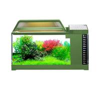 Aquarium Set - Aquarium Complete Set with LED Lighting and Filter System, Automatic Temperature Monitoring with Quiet Pump for Water as a Desk Accessory