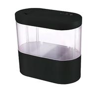 Aquarium Set, Self-Circulating Fish Tank Starter Kit With Led Lights, U+B Power Cord, Water Pump and Filter Cotton, Suitable for Tropical Fish, Guppies, Goldfish Or Betta-Black