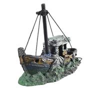 Aquarium Shipwreck Decorations Fish For Tank Ornaments Resin Sunken Ship For Freshwater Saltwater Betta Tanks Decor Deco Aquarium