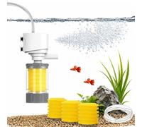 Aquarium Silent Motorized Filter, Ultra Silent Small Fish Tank Filter with 15 kPa Suction Power, 4 Stage Filtration System, Aquarium Filters for Freshwater Saltwater Reef (Single layer)