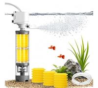 Aquarium Silent Motorized Filter, Ultra Silent Small Fish Tank Filter with 15 kPa Suction Power, 4 Stage Filtration System, Aquarium Filters for Freshwater Saltwater Reef (Triple layer)