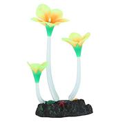 Aquarium Silicone, Coral Fake Coral Artificial Aquarium Plants Lifelike Colorful Glowing for Decoration Small and Large Fish Bowl Decor Accessories (Yellow)