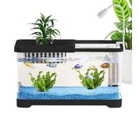 Aquarium, Small Bed Fish Aquarium with Filter, Feeding Bowls Decoration for Snails, Home, Room, Desk