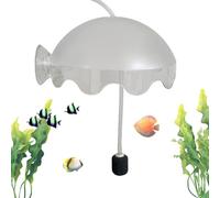 Aquarium Splash Guard - Oxygenation Silent Acrylic Lid with Air Stone Hose | Prevents Bubbles Air Stains Water for Betta Bins | Anti-Return Bubble Protection, 1