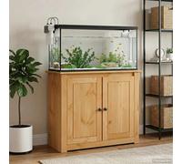 Aquarium Stand Brown Solid Pine 81x36x73cm Waxed Storage Sturdy 250kg Cabinet UK